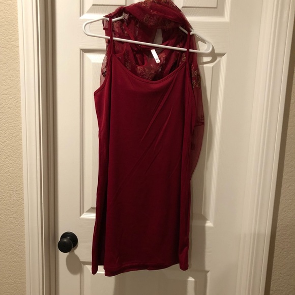 Beautiful Burgundy Floral Dress - Picture 3 of 4